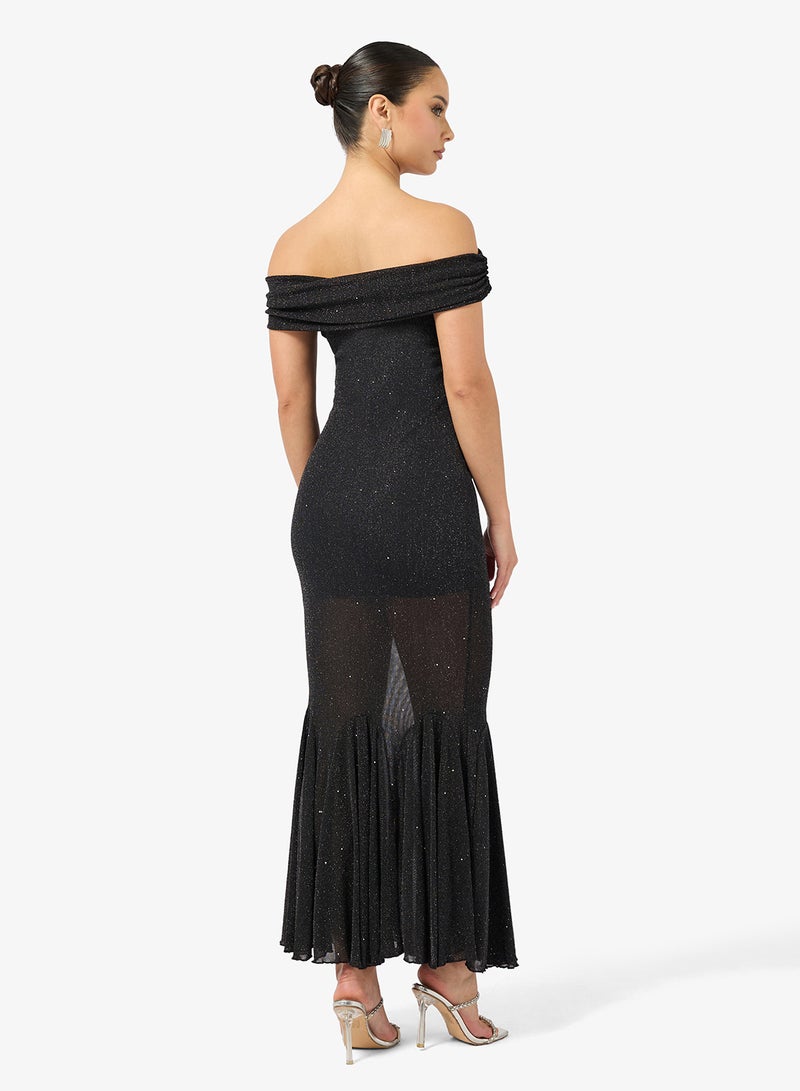 Ginger Off Shoulder Mesh Mermaid Dress - Image 2